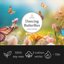Candle World soy scented candle 3 wicks Dancing Butterflies 460 g Jasmine Peach