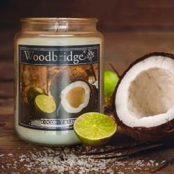 Świeca zapachowa w szkle duża  kokos limonka Woodbridge - Coconut Lime
