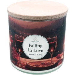 Candle World bougie soja 3 mèches pour la Saint-Valentin Falling in Love 460 g